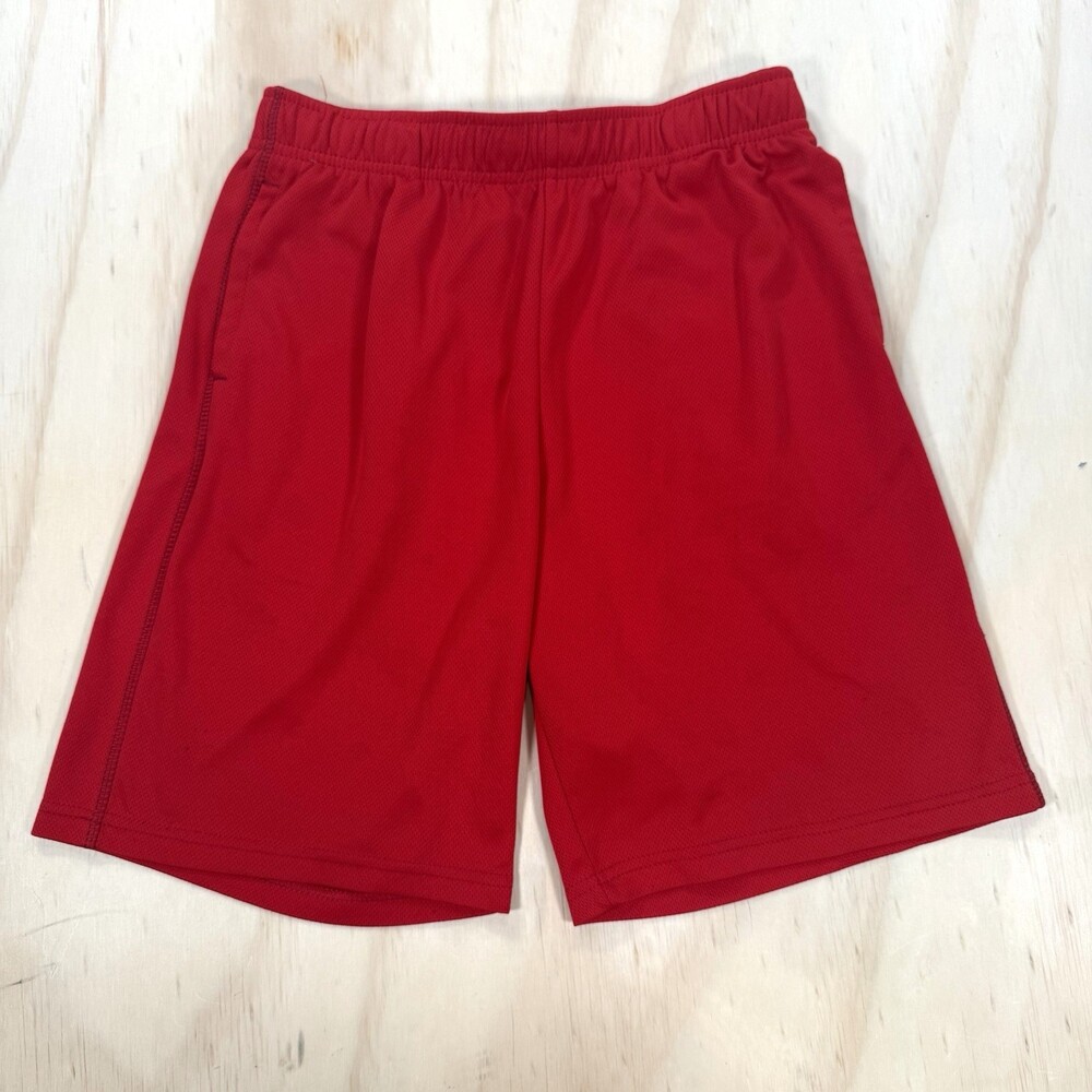 Youth TEK GEAR Cool Tek Red Athletic Shorts Sz Large 14/16 Polyester
